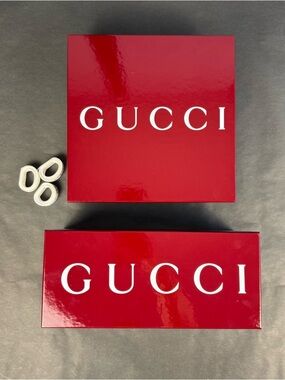 Gucci Luxury Red Packaging Box Bundle Authentic Designer Presentation Set